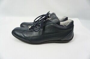 Mauri Used Men 44 Alligator trim/Leather Sneakers Shoes Navy Blue Italy Crocodil